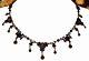 Michal Negrin Black Victorian Necklace Rose Cameo Crystal Beads Floral Bib Chain