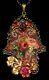 Michal Negrin Hamsa Necklace Red Pink Roses Ornate Pendant Crystal Flowers Drop