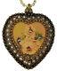 Michal Negrin Heart Necklace Roses Pearl Pendant Chain Victorian Flowers Love