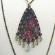 Michal Negrin Necklace Roses Fringe Deep Purple Long and Swarovski Crystals Gift
