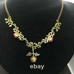 Michal Negrin Necklace Roses Statement Colourful With Swarovski Crystals Gift