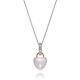 Mimi Milano Juliet 18K White Rose Gold Diamond Pink Quartz Pendant Necklace