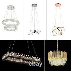 Modern LED Crystal Chandelier Circular Ceiling Light Hanging Lights Pendant UK