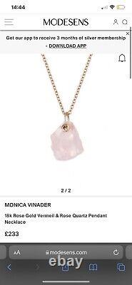 Monica Vinader 18k rose quartz necklace