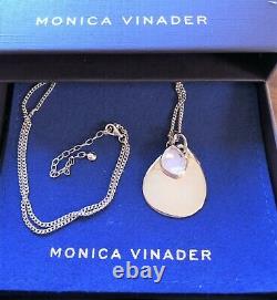 Monica Vinader Rose Gold Vermeil Curb Chain Necklace with two pendant charms