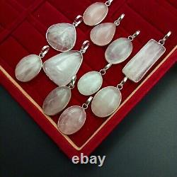 Moonstone & Mix Gemstone 925 Sterling Silver Plated Wholesale Bezel Pendant Lot