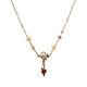 Multi Gemstone & Pearl Fairy Pendant Necklace 14K Two-Tone Gold 18.5 Vintage