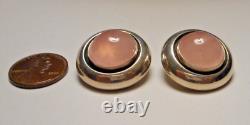 NE FROM Denmark Sterling 925 Rose Quartz Mod Pendant on 24 Chain & Earrings Set