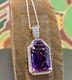 NEW 17.25ctw African Amethyst Zircon 18k Rose Gold Sterling Silver Necklace 20