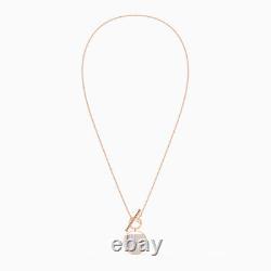 NEW Swarovski Ginger Crystal T-Bar Rose Gold Plated Necklace