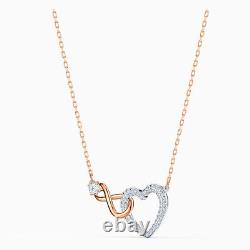 NEW Swarovski Infinity Necklace Heart Crystal Rose Gold