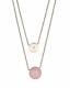 NWT MICHAEL KORS MKJ5476791 Rose Gold Tone Blush Pink Stone Crystal Necklace