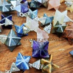 Natural 3D Star Shaped Hexagram GemStone 50 PCs Lot Pendant Pendulum For Gift