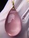 Natural Pink Rose Carved Crystal Necklaces Pendant With Strand AAAA