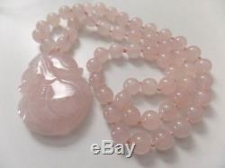 Natural Rose Quartz Beads Pendant Necklaces