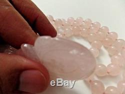 Natural Rose Quartz Beads Pendant Necklaces