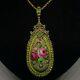 Necklace Big Michal NEGRIN Swarovski Crystals Flowers Roses Made in Israel