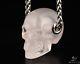 Necklace of 1.1 Top Quality Rose Quartz Hand Carved Crystal Skull Pendant