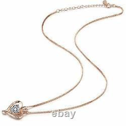 Necklaces for Women Sterling Silver Heart Pendant Chain Necklace Rose