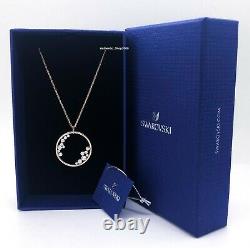 New Authentic Swarovski Rose Gold Crystal Pave North Circle Pendant Necklace
