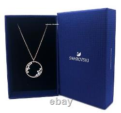 New Authentic Swarovski Rose Gold Crystal Pave North Circle Pendant Necklace