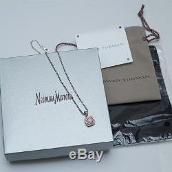 New DAVID YURMAN 7mm Cushion Petite Albion Rose Quartz & Diamond Necklace $695