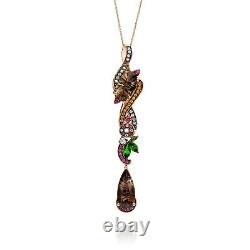 New Le Vian 14K Strawberry Gold Multi Gem Necklace with Paper Rare & Huge