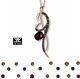 New LeVian Rhodolite Garnet Smokey Quartz 14K Rose Gold Heart Pendant Necklace