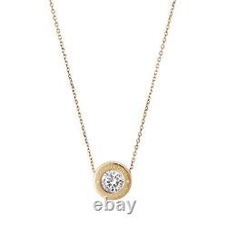 New Michael Kors Gold Tone Chain, Disc Crystal Pendant Necklace Mkj5340