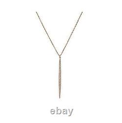 New Michael Kors Rose Gold Tone Chain, Crystal Matchstick Charm Necklace Mkj3520