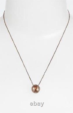 New Michael Kors Rose Gold Tone Chain+round Crystal Pendant Necklace Mkj2042+tag