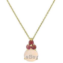 New Pomellato Luna 18k Gold Pink Rose Quartz Tourmaline Pendant Necklace $5050