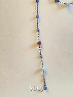 New Swarovski Crystal Model Strandage Necklace 5410991 Bnib Beads Blue Multi