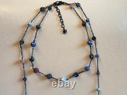 New Swarovski Crystal Strandage Necklace 5410991 Bnib Beads Blue Multi