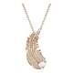 Nice White Rose Gold-tone Plated Feather Pendant 5663483