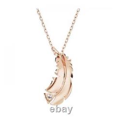 Nice White Rose Gold-tone Plated Feather Pendant 5663483