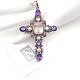 Nicky Butler 925 Silver Cross Pendant Rose Quartz Amethyst NB One of a Kind NWT