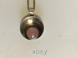 Niels Erik (N. E. From) Sterling silver rose quartz small pendant Jewellery