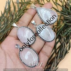 Offer Rose Quartz Gemstone 925 Sterling Silver Plated Handmade Fancy Pendants