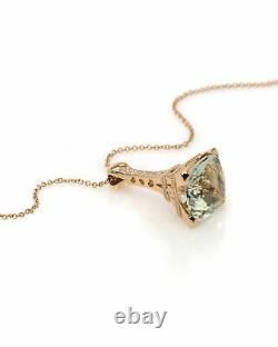 Pasquale Bruni Eiffel 18k Rose Gold Diamond 0.81ct And Green Quartz Necklace