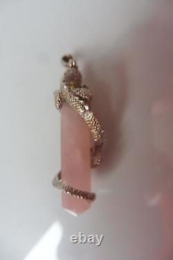 Pendant Roof 925 Silver with Rose Quartz, Very Beautiful Pendant