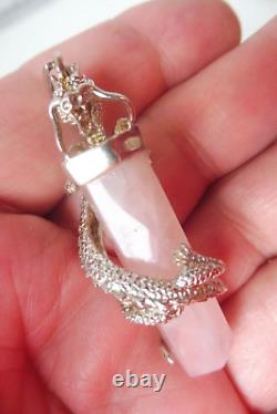 Pendant Roof 925 Silver with Rose Quartz, Very Beautiful Pendant