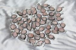 Pendant Rose Quartz Gemstone Wholesale Lot Silver Plated Handmade Jewelry