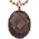 Pendant Smoky Quartz Oval Braun Facetted & 585 Gold Rose Gold Ladies