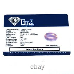 Pendant size Jewel 107.90 Ct Natural Certified Pink Rose Quartz Oval Gemstone