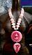 Pink Druzy Agate Rose Quartz Rondelle Artist Statement Pendant Necklace KATROX
