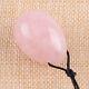 Pink Rose Quartz Egg Drilled Gemstone Crystal Healing Stone Necklace Pendant