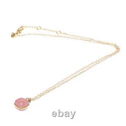 Pomellato K18Rg Rose Gold Chalcedony Quartz Pendant Necklace