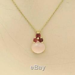 Pomellato Luna Rose Quartz Pink Tourmaline 18k Rose Gold Pendant Necklace