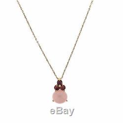 Pomellato Luna Rose Quartz Tourmaline 18k Gold Pendant Necklace $4900